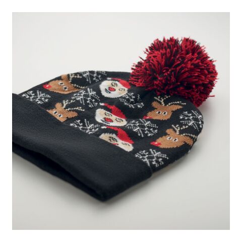 Bonnet à pompon tricoté noir | sans marquage | non disponible | non disponible | non disponible
