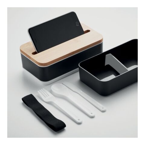 Lunchbox en PP recyclé noir | sans marquage | non disponible | non disponible | non disponible