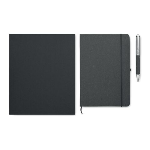 Carnet en cuir recyclé et stylo noir | sans marquage | non disponible | non disponible | non disponible