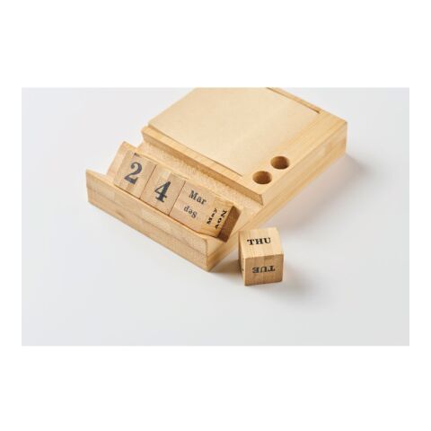 Calendrier de bureau en bambou bois | sans marquage | non disponible | non disponible