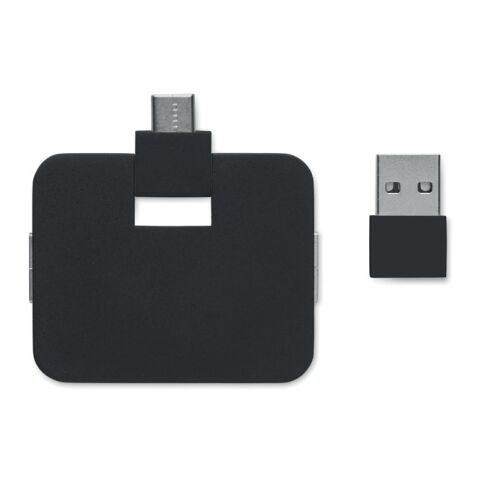 Hub USB 4 ports et câble 20cm noir | sans marquage | non disponible | non disponible | non disponible