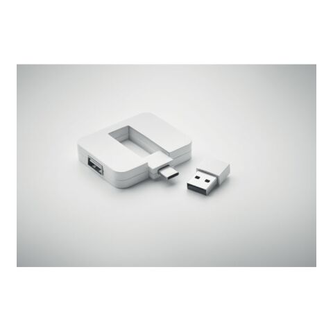 Hub USB 4 ports et câble 20cm blanc | sans marquage | non disponible | non disponible | non disponible