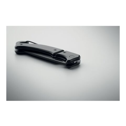 Couteau pliable en aluminium noir | sans marquage | non disponible | non disponible