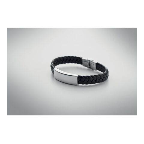 Bracelet tressé en simili cuir noir | sans marquage | non disponible | non disponible