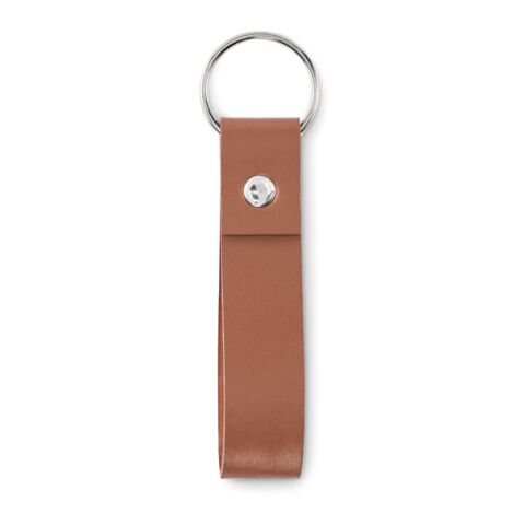 Porte-clés à boucle en PU marron