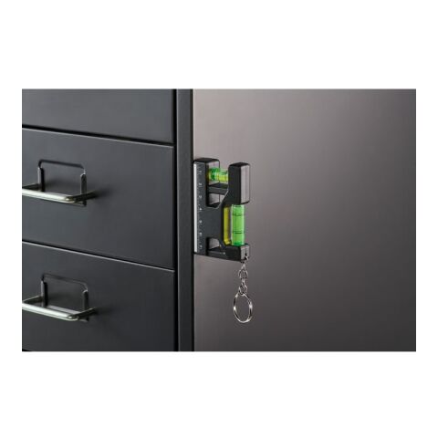 Porte-clés niveau en ABS noir | sans marquage | non disponible | non disponible | non disponible