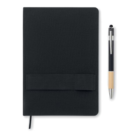 Carnet RPET A5 avec stylo noir | sans marquage | non disponible | non disponible | non disponible