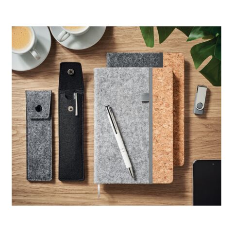 Etui à crayons en feutre RPET gris