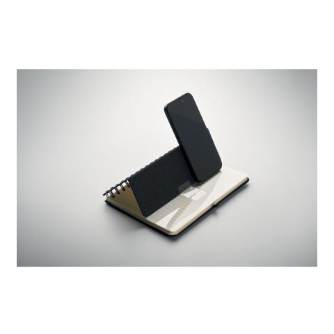 Cahier A5 support de téléphone noir | sans marquage | non disponible | non disponible | non disponible