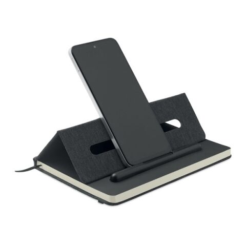 Cahier A5 support de téléphone noir | sans marquage | non disponible | non disponible | non disponible