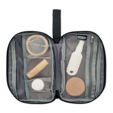 Trousse de toilette 600D RPET noir | sans marquage | non disponible | non disponible | non disponible