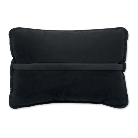 Coussin en tissu suédé noir