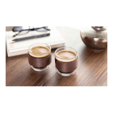 Set à café poignée en noyer bois