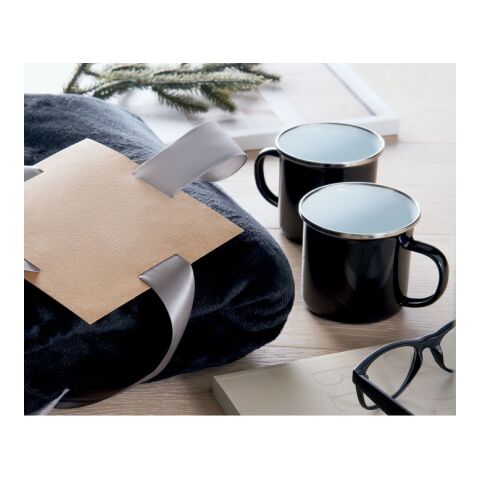 Ensemble couverture et 2 mugs noir