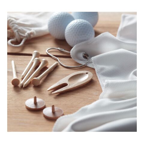 Set d&#039;accessoires de golf beige | sans marquage | non disponible | non disponible | non disponible