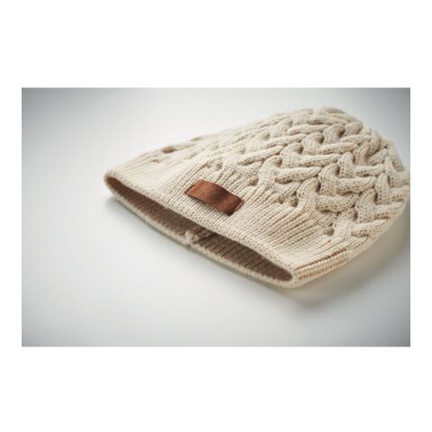Bonnet tricoté en RPET beige | sans marquage | non disponible | non disponible