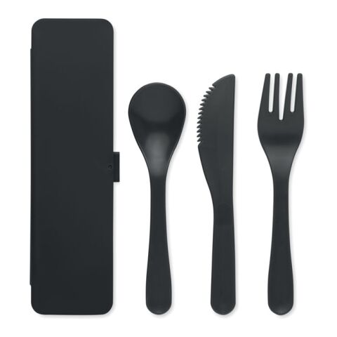 Set de couverts en PP noir | sans marquage | non disponible | non disponible | non disponible