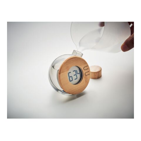 Water powered bamboo LCD clock gris transparent | sans marquage | non disponible | non disponible | non disponible
