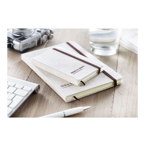 Carnet A6 avec 96 pages toile beige | sans marquage | non disponible | non disponible | non disponible