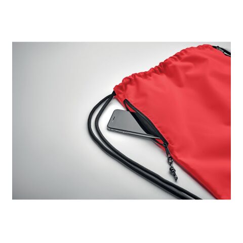 Grand sac à cordon 300D RPET rouge | sans marquage | non disponible | non disponible | non disponible