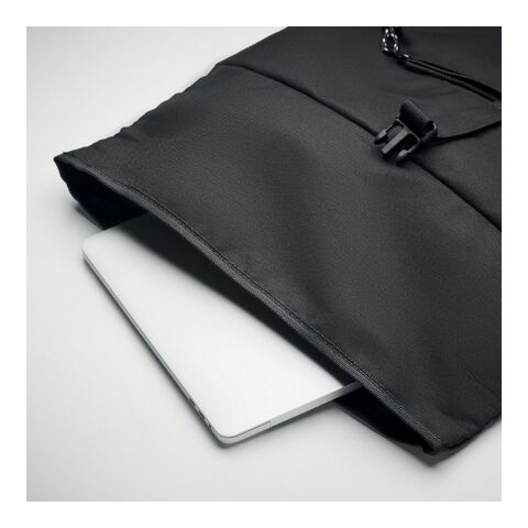 Sac à dos enroulable RPET 600D noir | sans marquage | non disponible | non disponible | non disponible