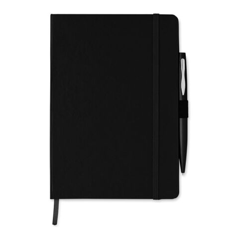 Carnet de note avec stylo A5 - pages lignées noir | sans marquage | non disponible | non disponible