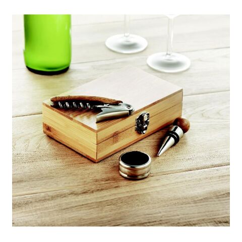 Coffret de sommelier en bambou bois | sans marquage | non disponible | non disponible