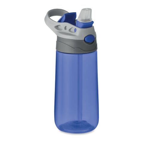 Bouteille de sport avec paille et poignée - 450 ml bleu transparent | sans marquage | non disponible | non disponible | non disponible