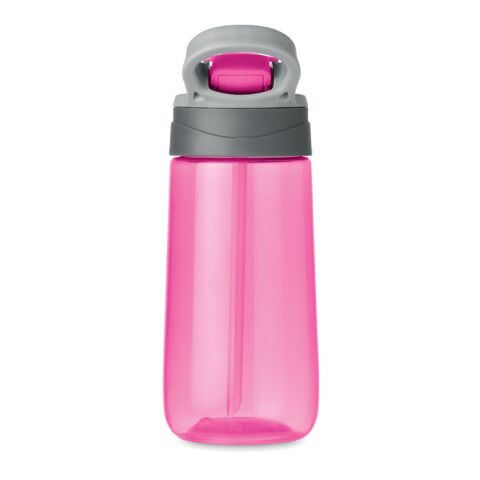 Bouteille de sport avec paille et poignée - 450 ml rose transparent | sans marquage | non disponible | non disponible | non disponible