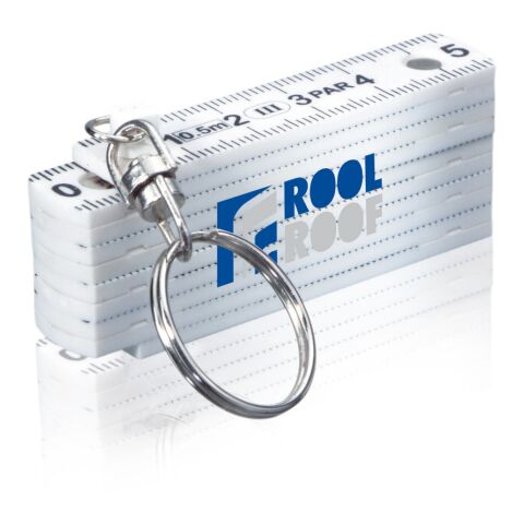 Mini règle pliable porte-clés blanc | sans marquage | non disponible | non disponible