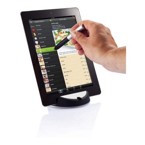 Support à tablette avec stylet Chef noir-argent | sans marquage | non disponible | non disponible | non disponible