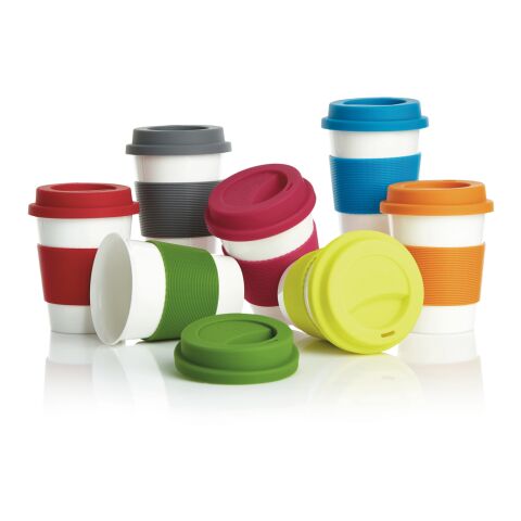 Tasse à café en PLA orange-blanc | sans marquage | non disponible | non disponible