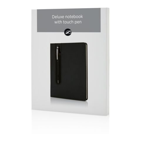Carnet de notes A5 avec stylo tactile Deluxe noir | sans marquage | non disponible | non disponible | non disponible
