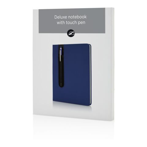 Carnet de notes A5 avec stylo tactile Deluxe blue marin | sans marquage | non disponible | non disponible | non disponible