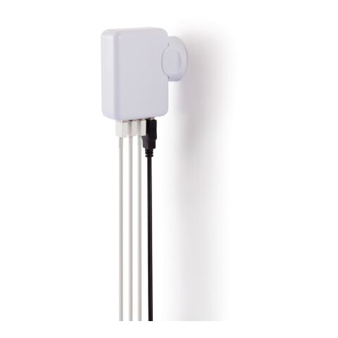 Adaptateur de voyage avec 4 ports USB blanc | sans marquage | non disponible | non disponible