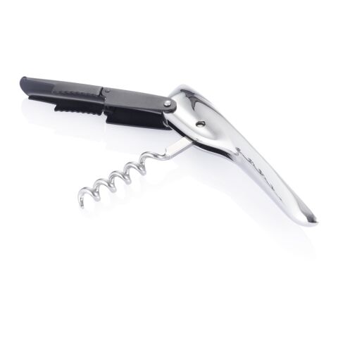 Tire-bouchon double appui Eon noir-argent | sans marquage | non disponible | non disponible | non disponible