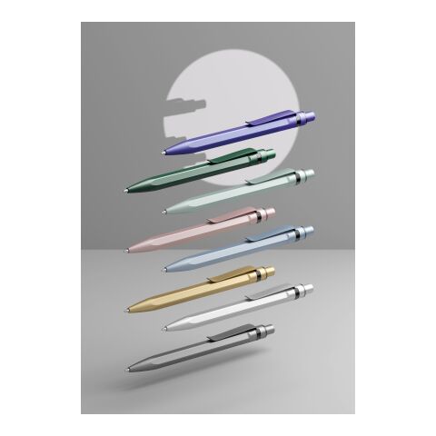 Prodir QS50 stylo à bille à poussoir Stone et agrafe métal blanc/argent | non disponible | sans marquage