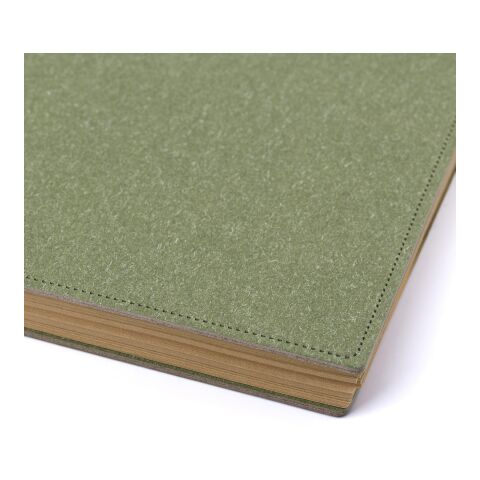 Carnet à spirale en matériau recyclé Caleb vert | sans marquage | non disponible | non disponible