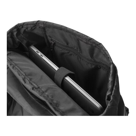 Sac à dos avec rabat en polyester rPET Marlowe noir | sans marquage | non disponible | non disponible