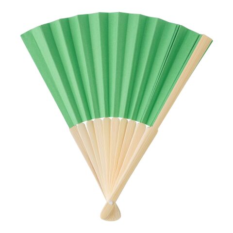 Eventail en bambou et papier Elio vert lime | sans marquage | non disponible | non disponible
