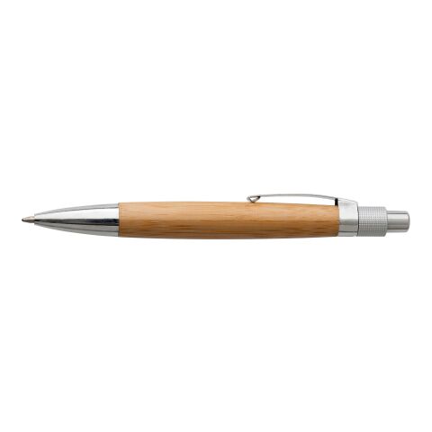 Stylo bille en bambou et métal, mine bleue. marron | sans marquage | non disponible | non disponible