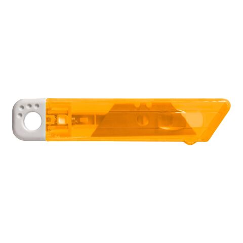 Cutter publicitaire en plastique translucide orange | sans marquage | non disponible | non disponible