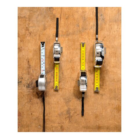 Mètre-ruban en plastique de 3 m avec clip. argent | sans marquage | non disponible | non disponible