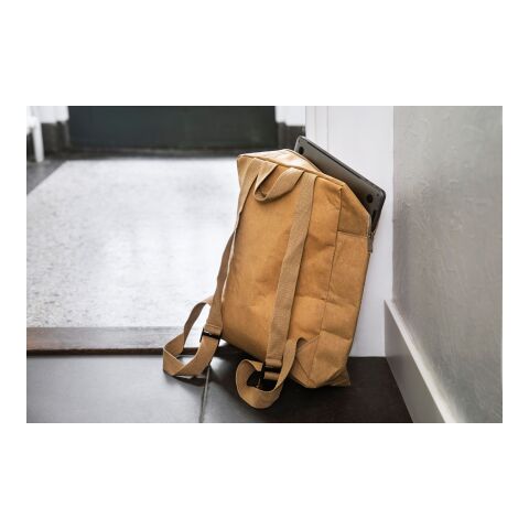 Sac à dos en papier laminé marron | sans marquage | non disponible | non disponible