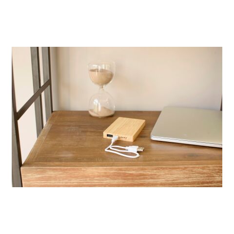 Power bank en bambou marron | sans marquage | non disponible | non disponible