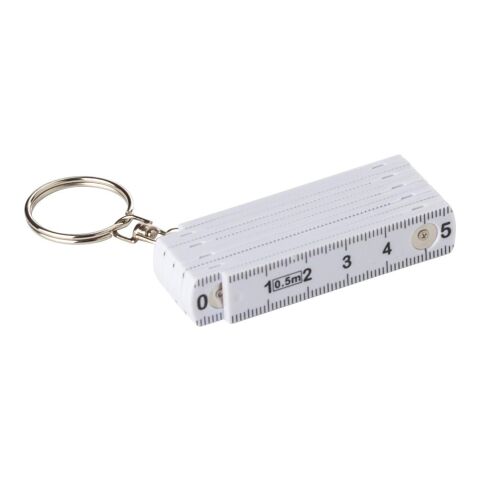 Porte-clés mètre-ruban pliable en plastique de 50cm blanc | sans marquage | non disponible | non disponible