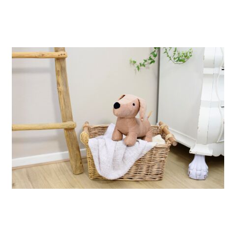 Peluche &#039;Chien&#039; en polyester côtelé Liza marron | sans marquage | non disponible | non disponible