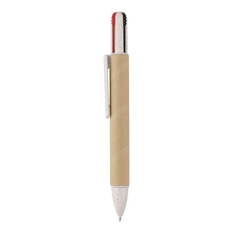 Stylo à bille en carton recyclé Debra rouge | sans marquage | non disponible | non disponible