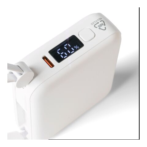 Power bank en ABS recyclé Jona blanc | sans marquage | non disponible | non disponible