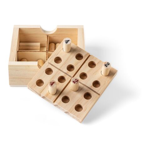 Mini Sudoku en bois de pin Kenza brun | sans marquage
